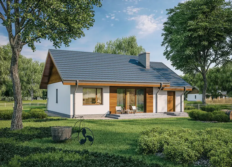 Projekt domu Miarodajny - wariant XII — wizualizacja