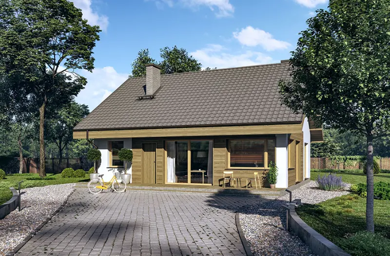 Projekt domu Miarodajny - wariant XIV wersja 1 — wizualizacja