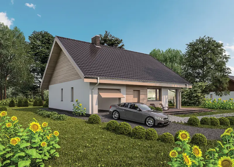 Projekt domu Miarodajny - wariant XIX — wizualizacja
