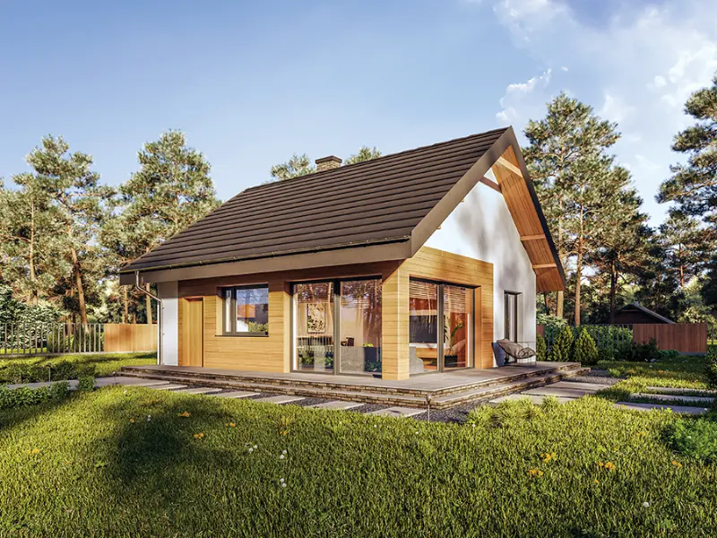 Projekt domu Miarodajny - wersja 1 — wizualizacja
