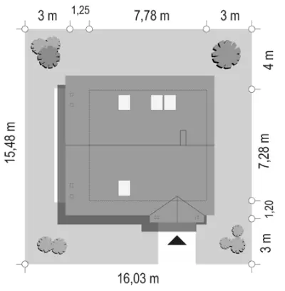 Milutki — plan sytuacyjny 1 (odbicie lustrzane)