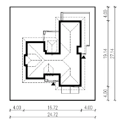 Na każdą pogodę - wariant II (dwulokalowy) — plan sytuacyjny 1 (odbicie lustrzane)