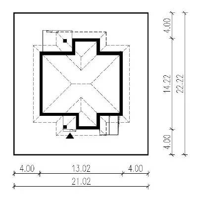 Niewielki - wariant II — plan sytuacyjny 1 (odbicie lustrzane)