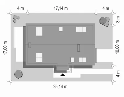 Nowoczesny 2 — plan sytuacyjny 1 (odbicie lustrzane)