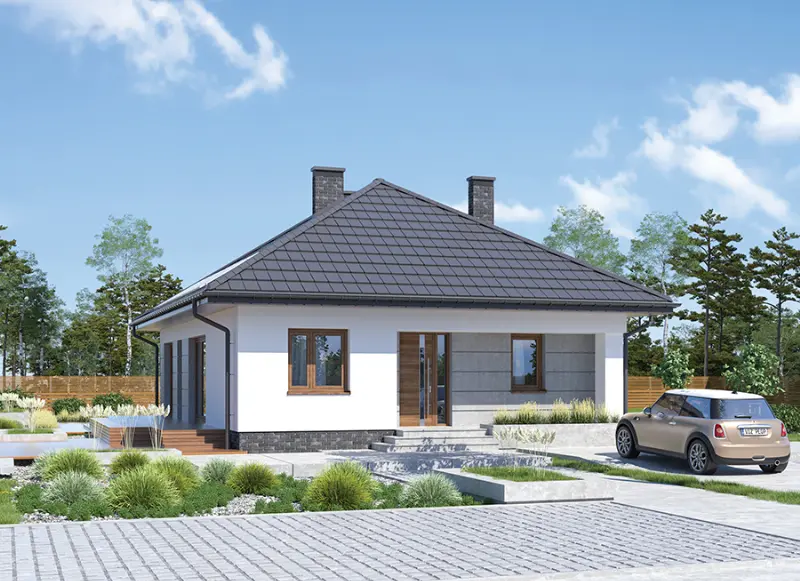 Projekt domu Od serca - wariant II — wizualizacja