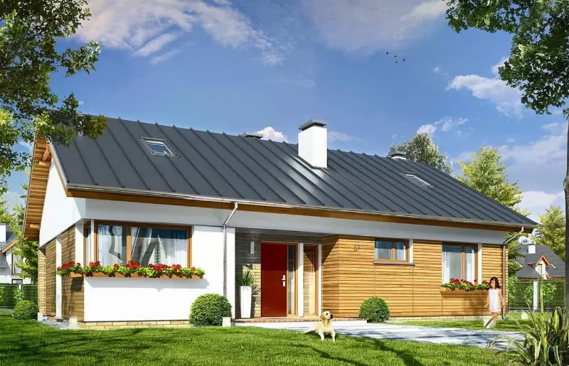 Projekt domu Oliwka wariant B — wizualizacja