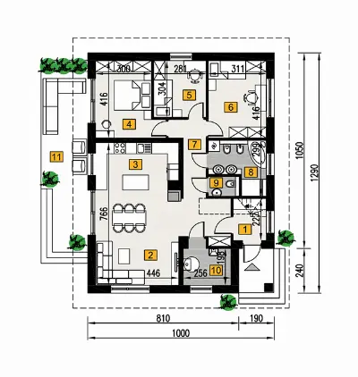 Opcjonalny - wariant I — rzuty kondygnacji 1