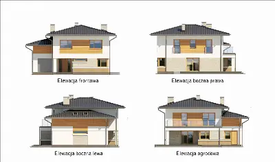 Optymalny - wariant I — elewacje 1 (odbicie lustrzane)