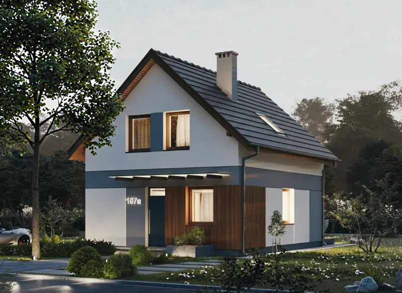 Projekt domu Osiągalny A — wizualizacja