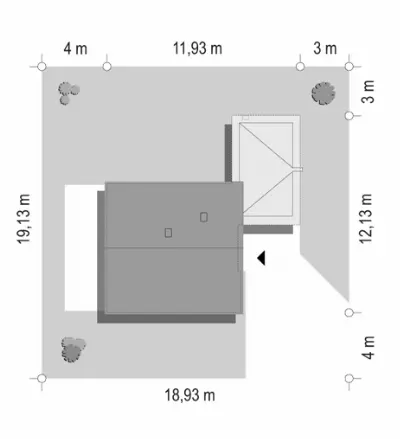 Oszczędny — plan sytuacyjny 1 (odbicie lustrzane)
