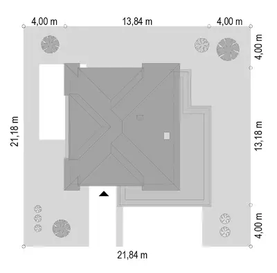 Oszust wariant B — plan sytuacyjny 1 (odbicie lustrzane)