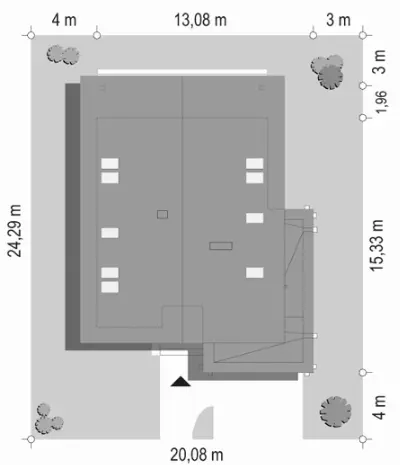 Otwarty 4 — plan sytuacyjny 1 (odbicie lustrzane)