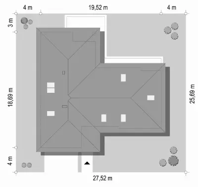 Parterowy 2 wariant B — plan sytuacyjny 1