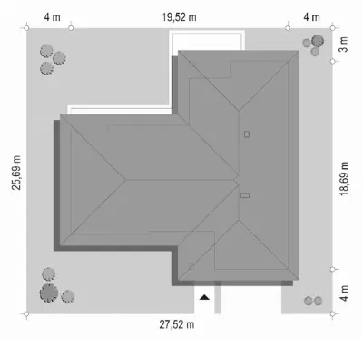 Parterowy 2 — plan sytuacyjny 1 (odbicie lustrzane)