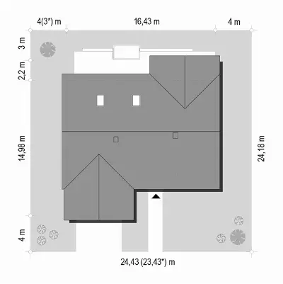 Parterowy 3 wariant B — plan sytuacyjny 1