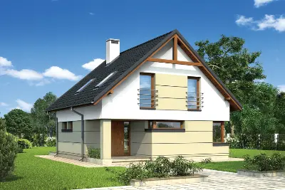Pełen energii (z wentylacją mechaniczną i rekuperacją) — wizualizacje 1 (odbicie lustrzane)