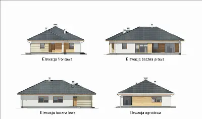 Perłowy świt - wariant I — elewacje 1 (odbicie lustrzane)