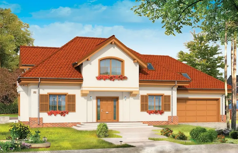 Projekt domu Pod dębem — wizualizacja