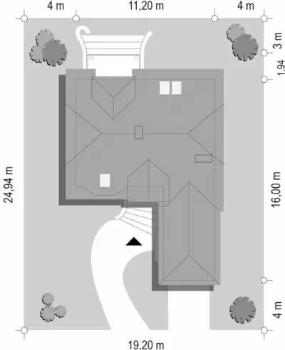 Pogodny 4 — plan sytuacyjny 1 (odbicie lustrzane)