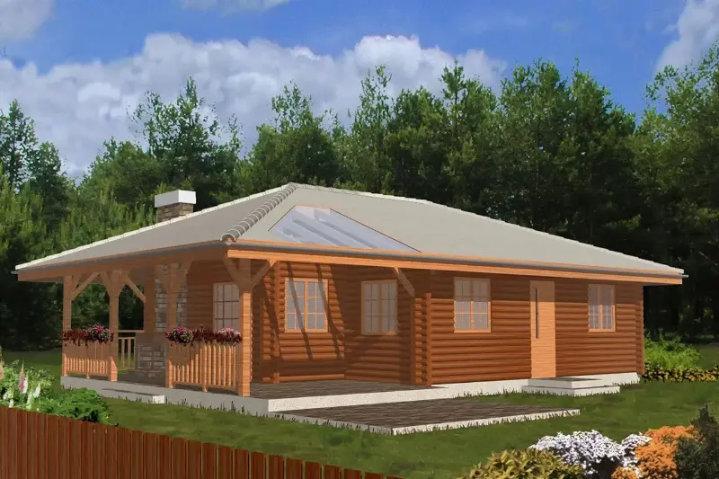 Projekt domu Pogodny Drewniany — wizualizacja