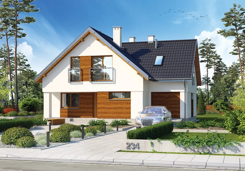 Projekt domu Prawidłowy - wariant I — wizualizacja