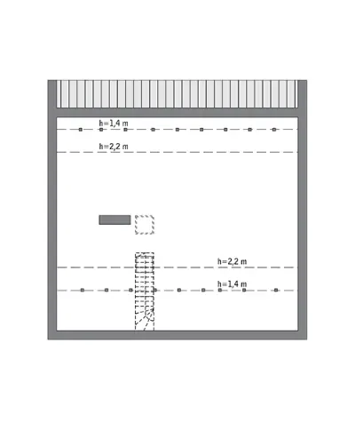 Przejrzysty - wariant V — rzuty kondygnacji 2 (odbicie lustrzane)