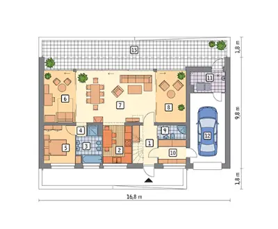 Przejrzysty - wariant XIV — rzuty kondygnacji 1