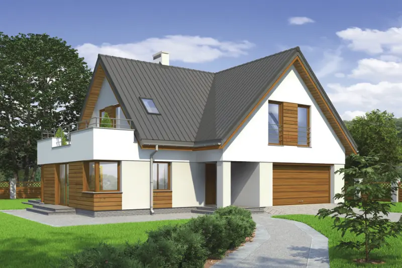 Projekt domu Przyjemny — wizualizacja