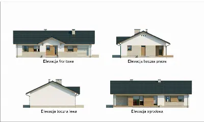 Przystępny - wariant I — elewacje 1 (odbicie lustrzane)