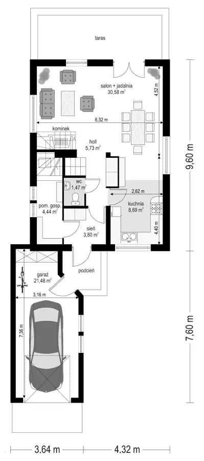 Puchatek — rzuty kondygnacji 1