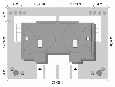 Qubik 3 wariant B — plan sytuacyjny 1 (odbicie lustrzane)