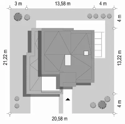 Qubik 4 — plan sytuacyjny 1 (odbicie lustrzane)