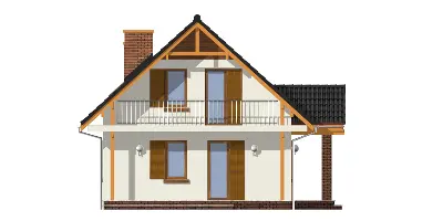 Radosny z garażem — elewacje 3 (odbicie lustrzane)