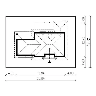 Reprezentacyjny (z wentylacją mechaniczną i rekuperacją) — plan sytuacyjny 1 (odbicie lustrzane)