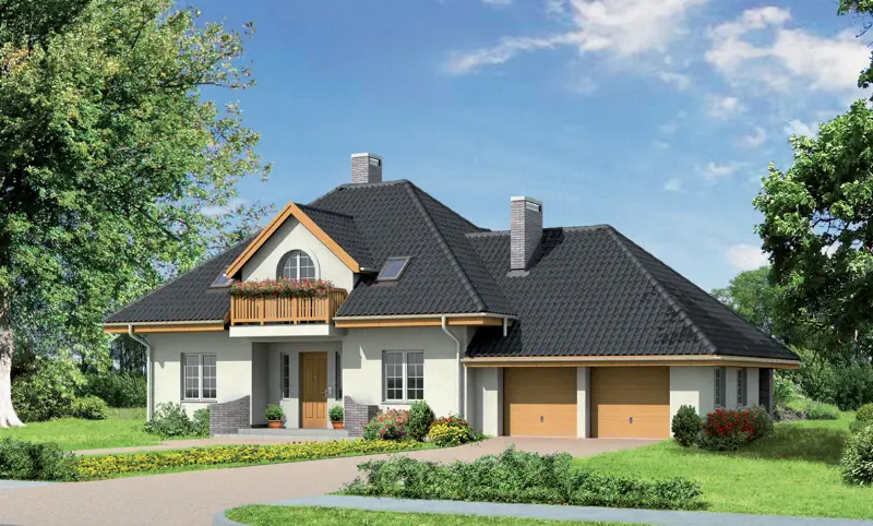 Projekt domu Reprezentacyjny (z wentylacją mechaniczną i rekuperacją) — wizualizacja
