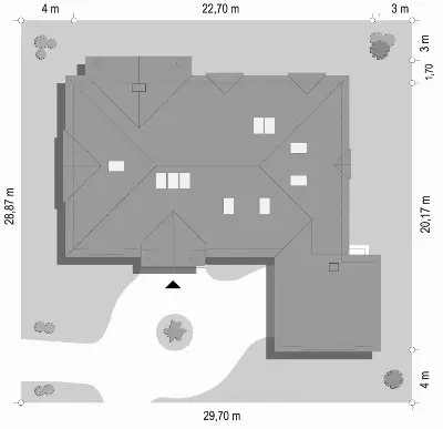 Rezydencja Parkowa 3  B — plan sytuacyjny 1 (odbicie lustrzane)