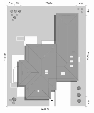 Rezydencja z Widokiem — plan sytuacyjny 1 (odbicie lustrzane)