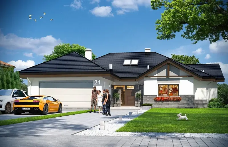 Projekt domu Rozłożysty 2 — wizualizacja