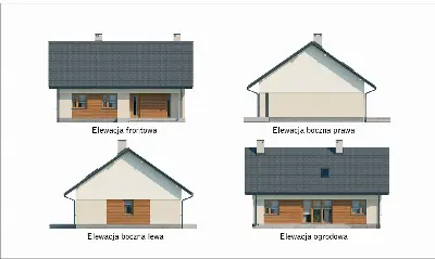 Samotna gwiazda - wariant I — elewacje 1 (odbicie lustrzane)