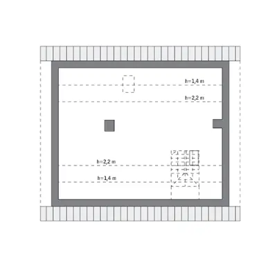 Samotna gwiazda - wariant I — rzuty kondygnacji 2 (odbicie lustrzane)