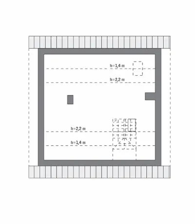 Samotna gwiazda - wariant III — rzuty kondygnacji 2 (odbicie lustrzane)