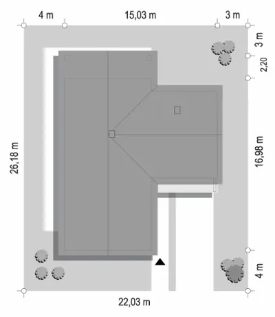 Sielanka 2 B — plan sytuacyjny 1 (odbicie lustrzane)