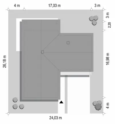 Sielanka 2 — plan sytuacyjny 1 (odbicie lustrzane)
