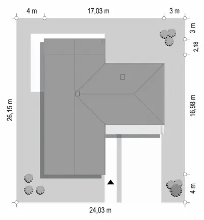 Sielanka 4 — plan sytuacyjny 1 (odbicie lustrzane)