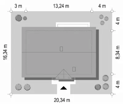Słoneczny wariant E — plan sytuacyjny 1 (odbicie lustrzane)