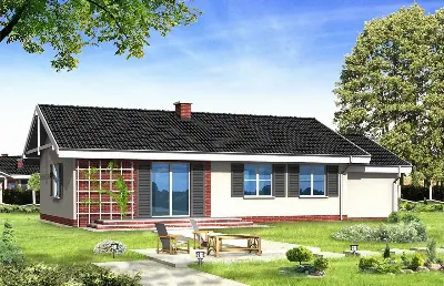 Słoneczny z garażem — wizualizacje 2 (odbicie lustrzane)