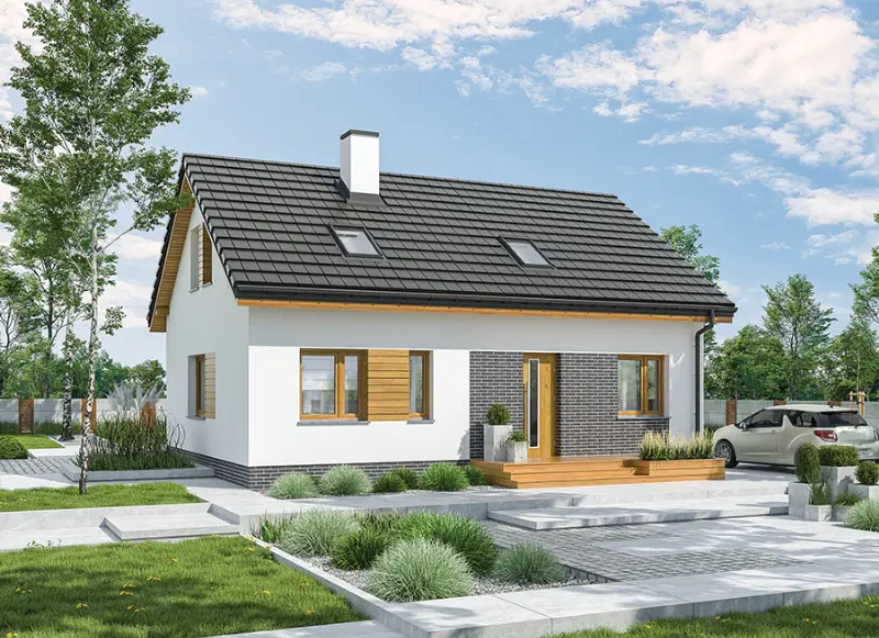 Projekt domu Solidny - wariant I — wizualizacja