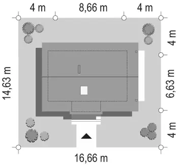 Sosenka 4 — plan sytuacyjny 1 (odbicie lustrzane)