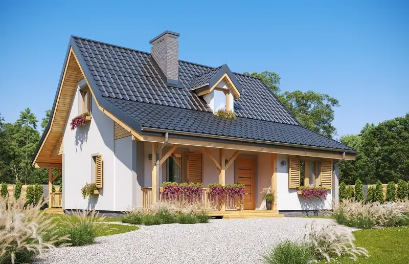 Projekt domu Sosenka 5 wariant C — wizualizacja