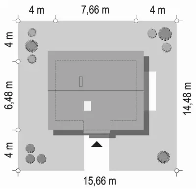 Sosenka Drewniana wariant B — plan sytuacyjny 1